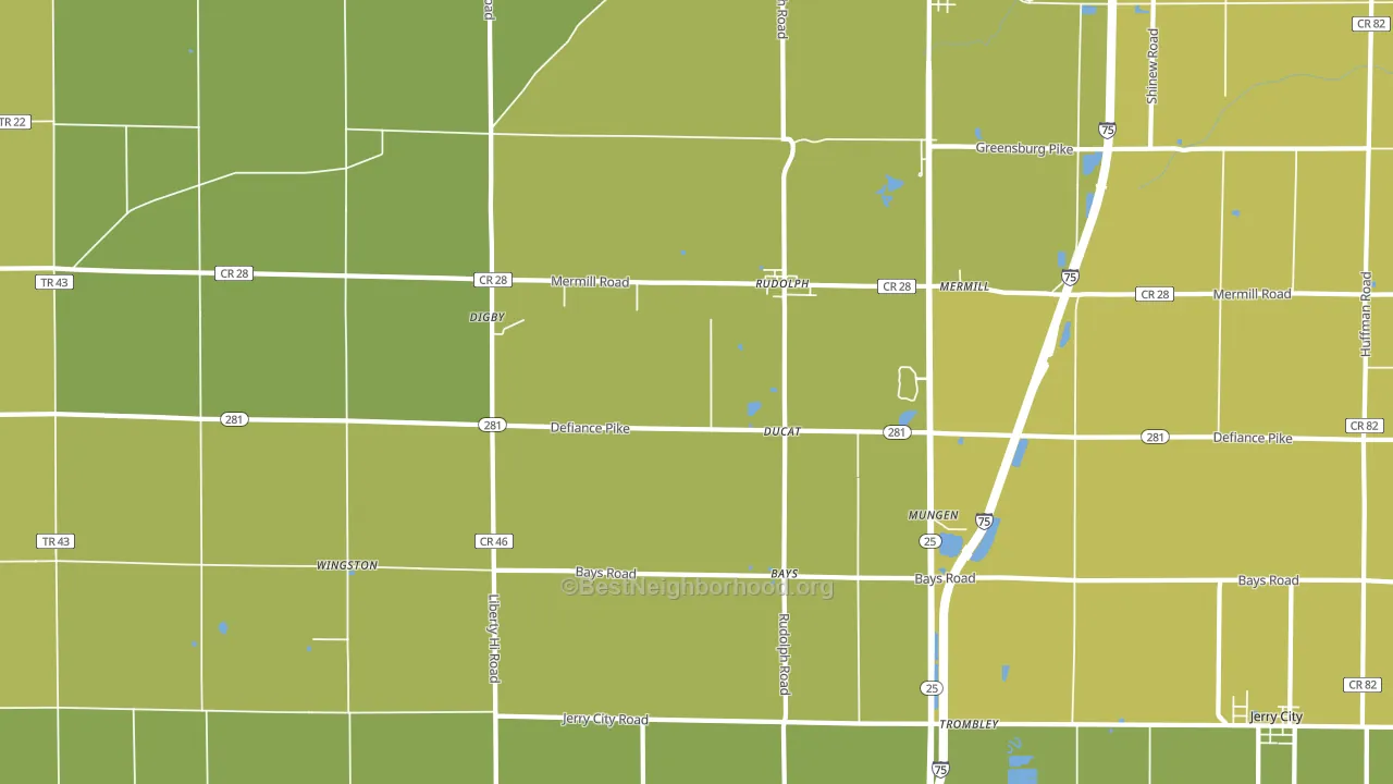 43462, OH block-group voter-turnout map