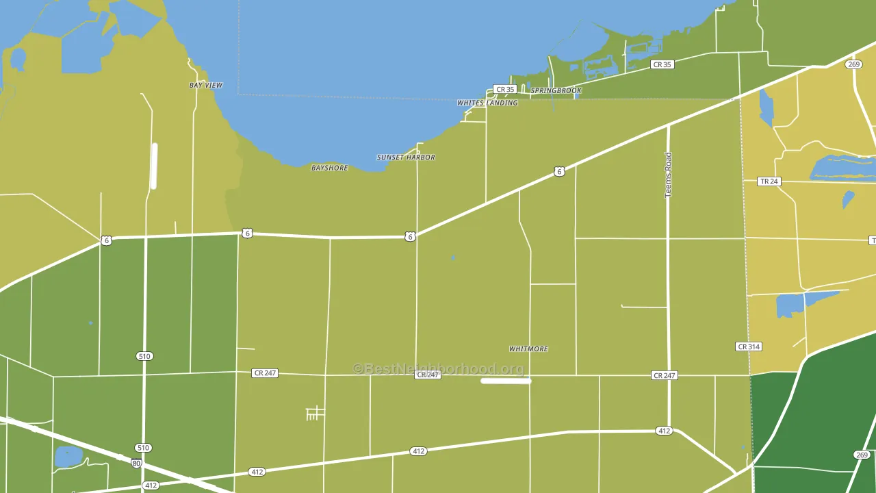 43464, OH block-group voter-turnout map