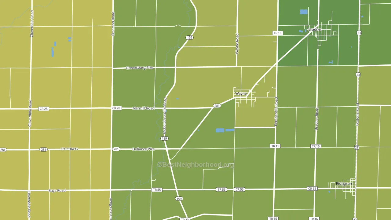 43466, OH block-group voter-turnout map