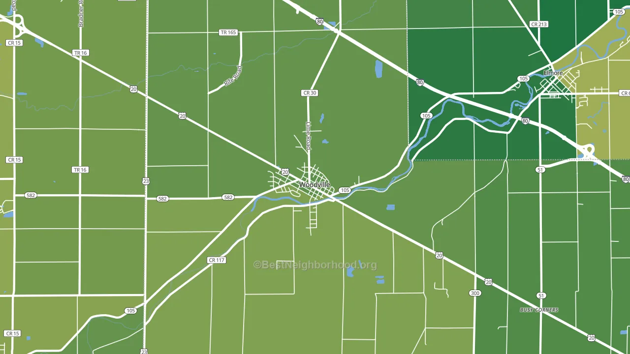 43469, OH block-group voter-turnout map