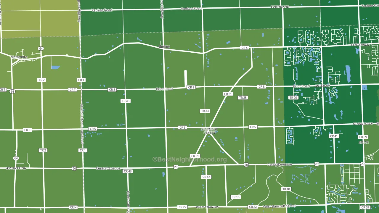 43504, OH block-group voter-turnout map