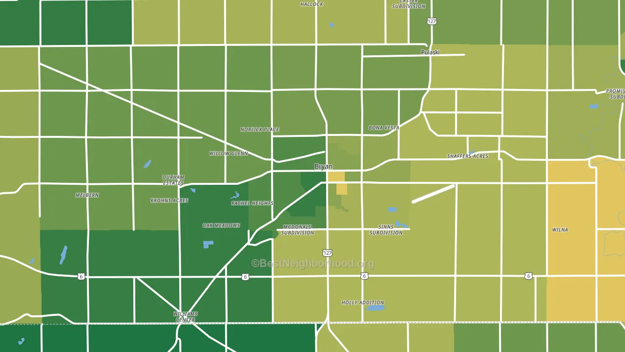 43506, OH block-group voter-turnout map