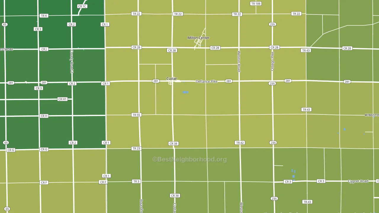 43511, OH block-group voter-turnout map