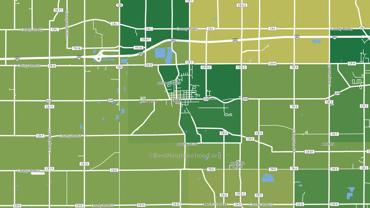 43515, OH block-group voter-turnout map