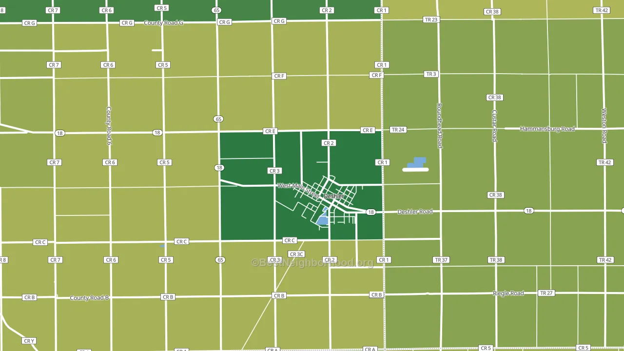 43516, OH block-group voter-turnout map
