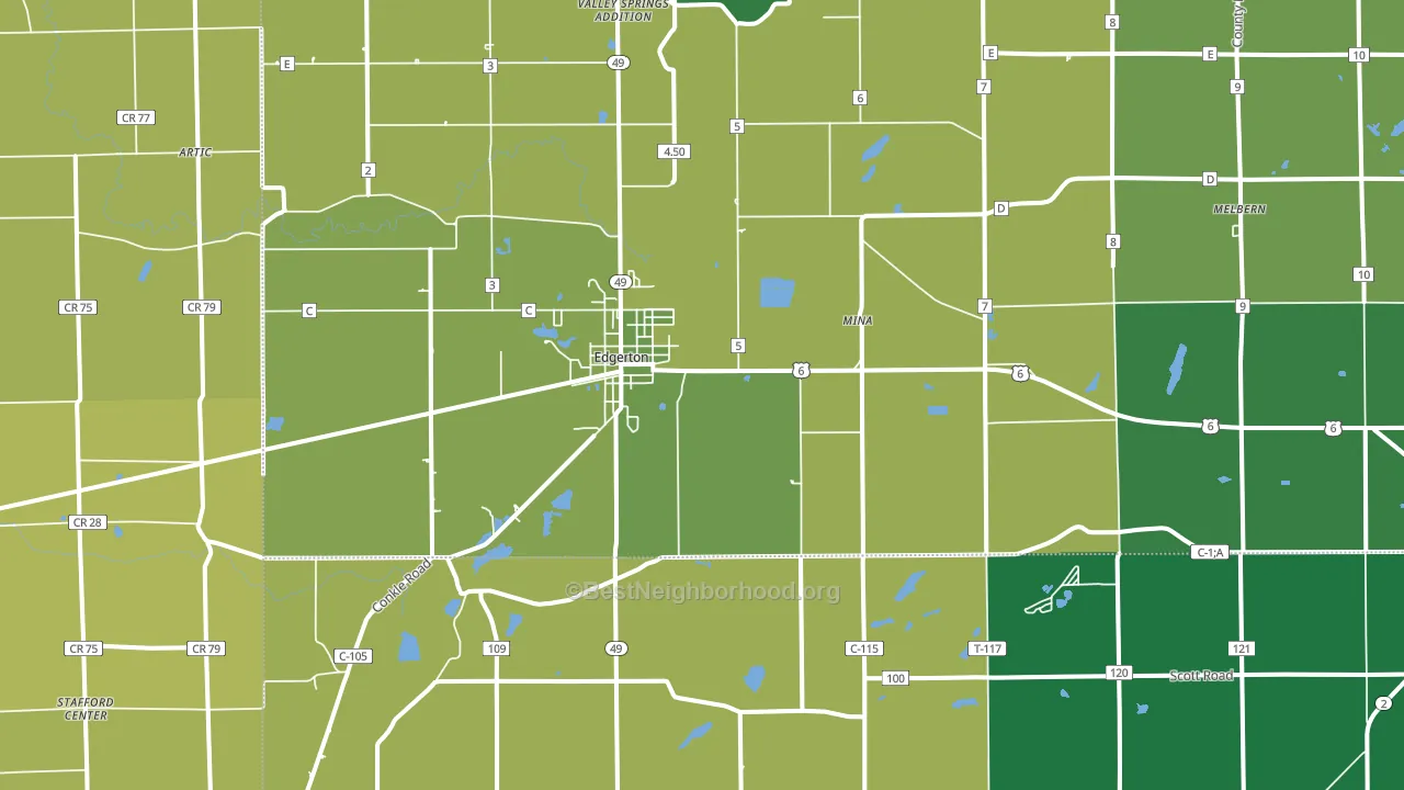 43517, OH block-group voter-turnout map