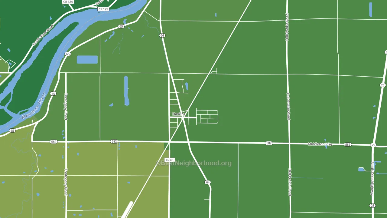 43525, OH block-group voter-turnout map