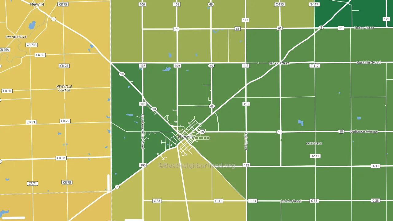 43526, OH block-group voter-turnout map
