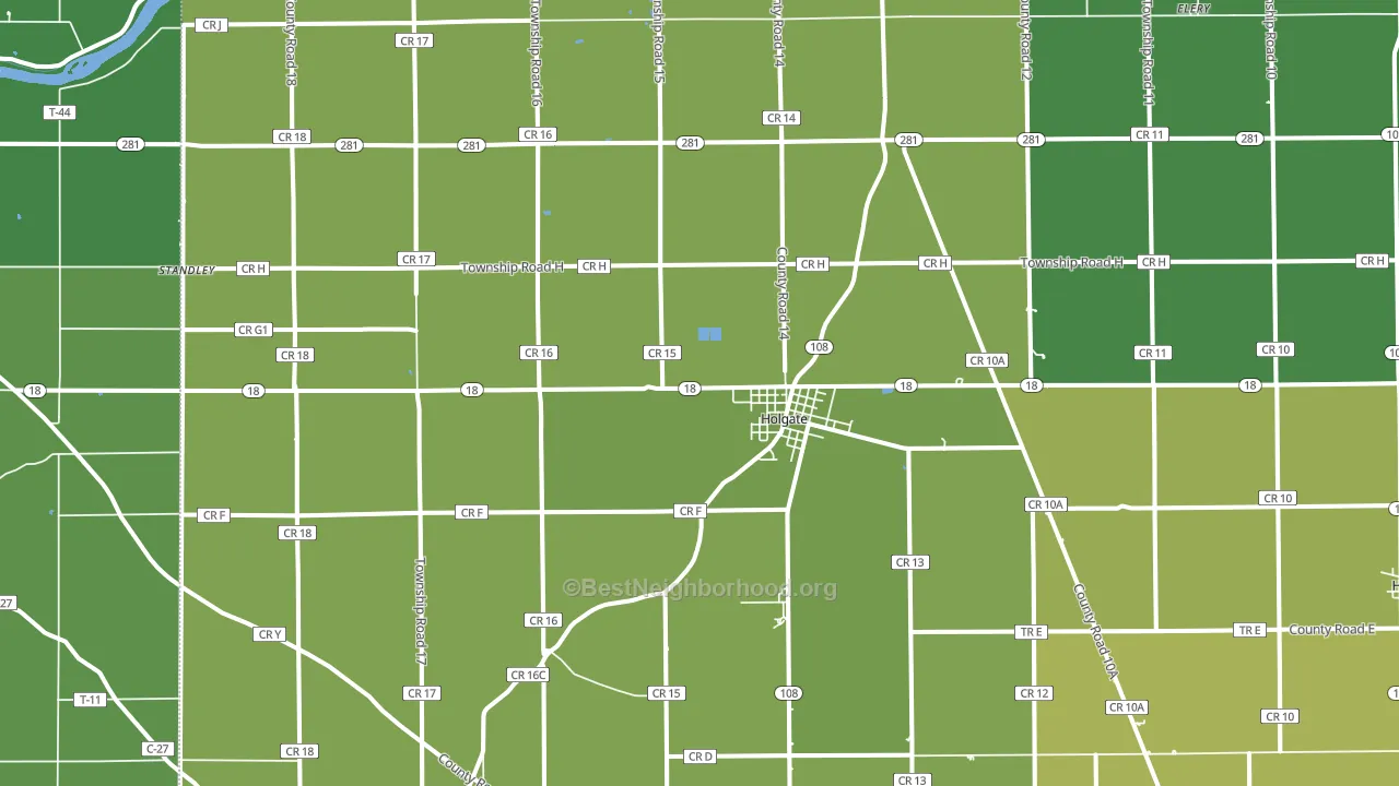 43527, OH block-group voter-turnout map
