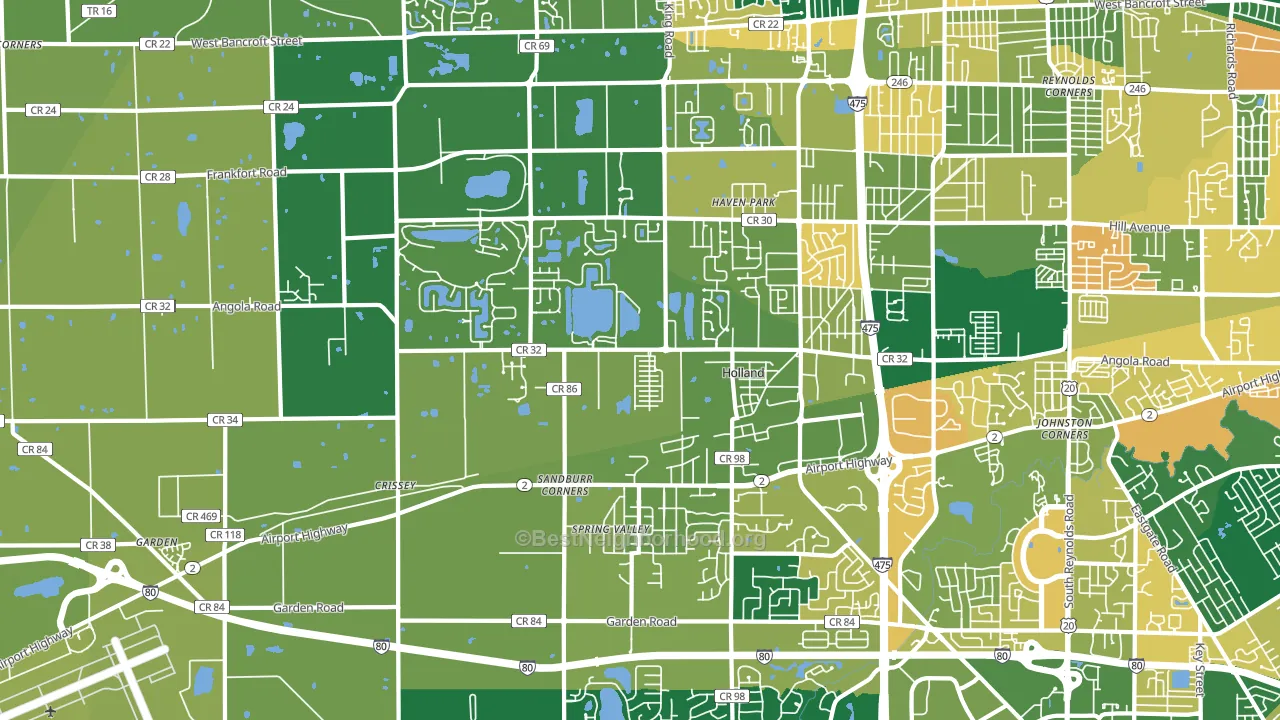 43528, OH block-group voter-turnout map