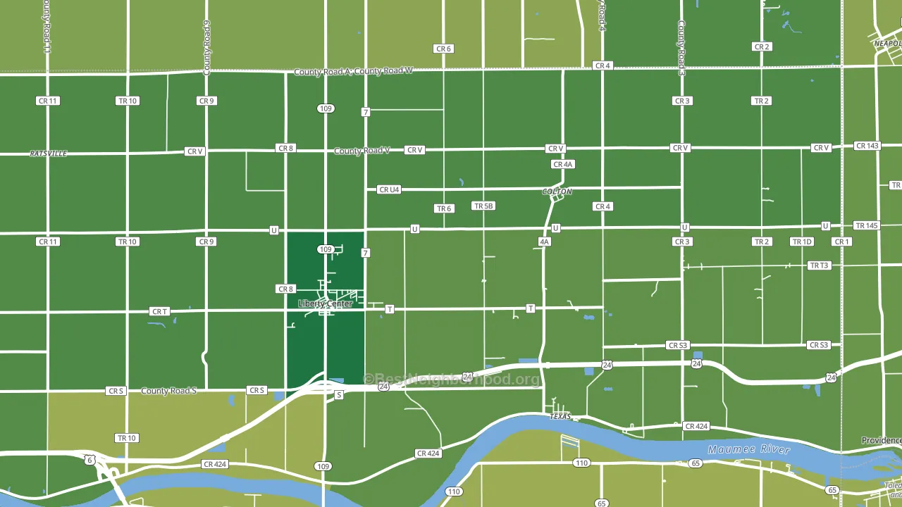43532, OH block-group voter-turnout map