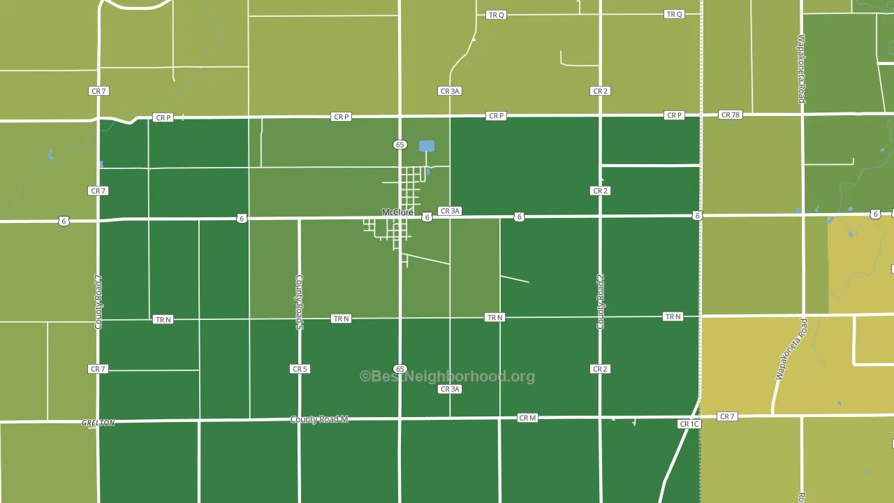 43534, OH block-group voter-turnout map