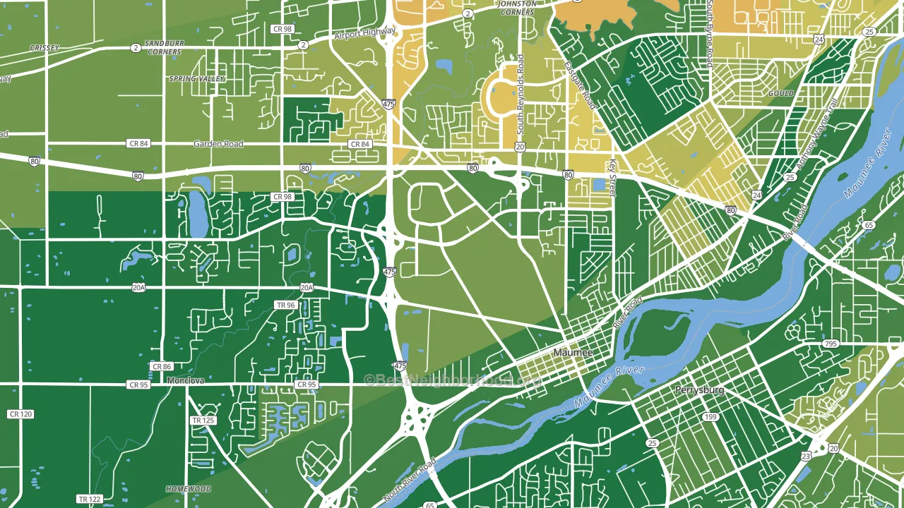 43537, OH block-group voter-turnout map