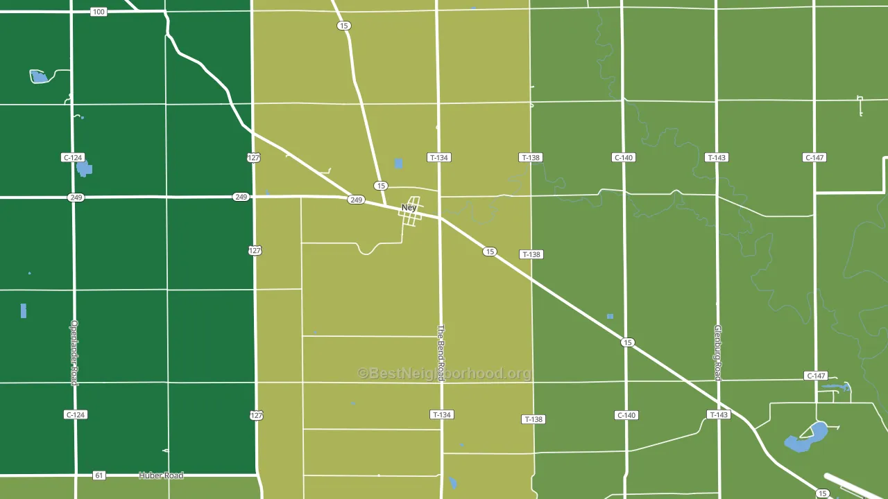 43549, OH block-group voter-turnout map