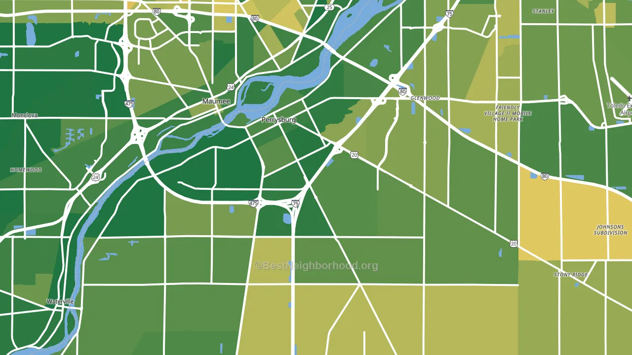 43551, OH block-group voter-turnout map