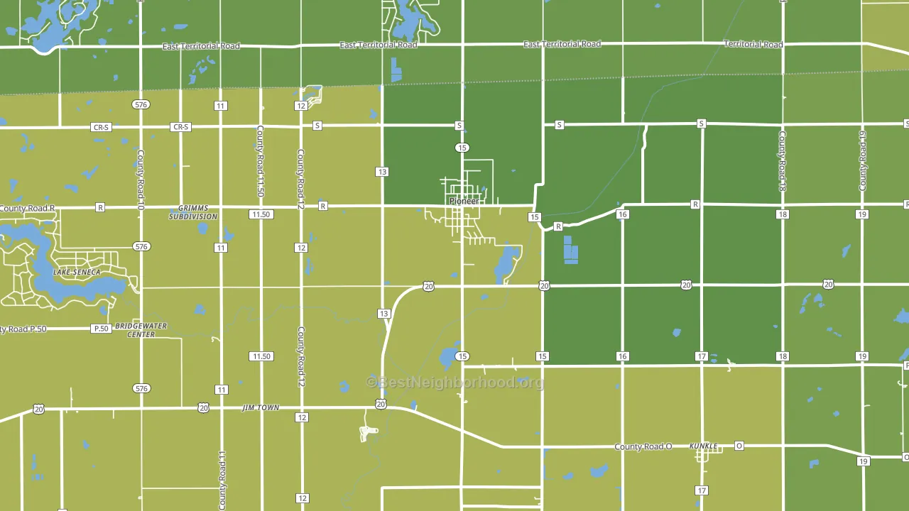 43554, OH block-group voter-turnout map