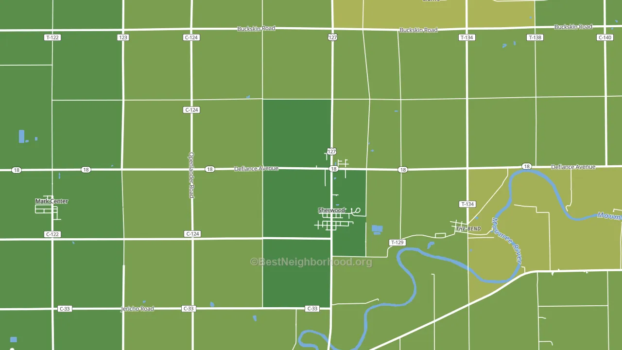 43556, OH block-group voter-turnout map