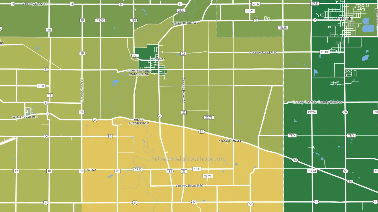 43557, OH block-group voter-turnout map