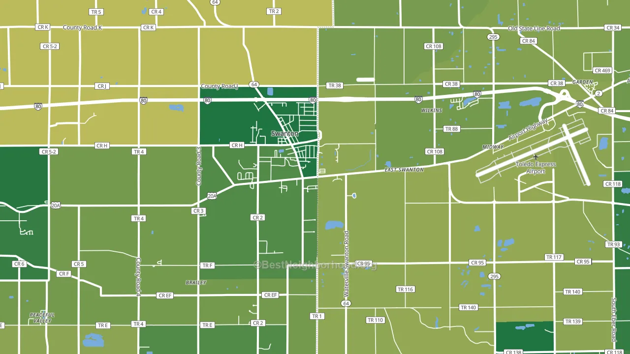 43558, OH block-group voter-turnout map