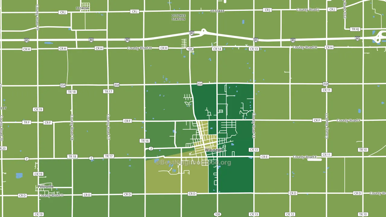 43567, OH block-group voter-turnout map