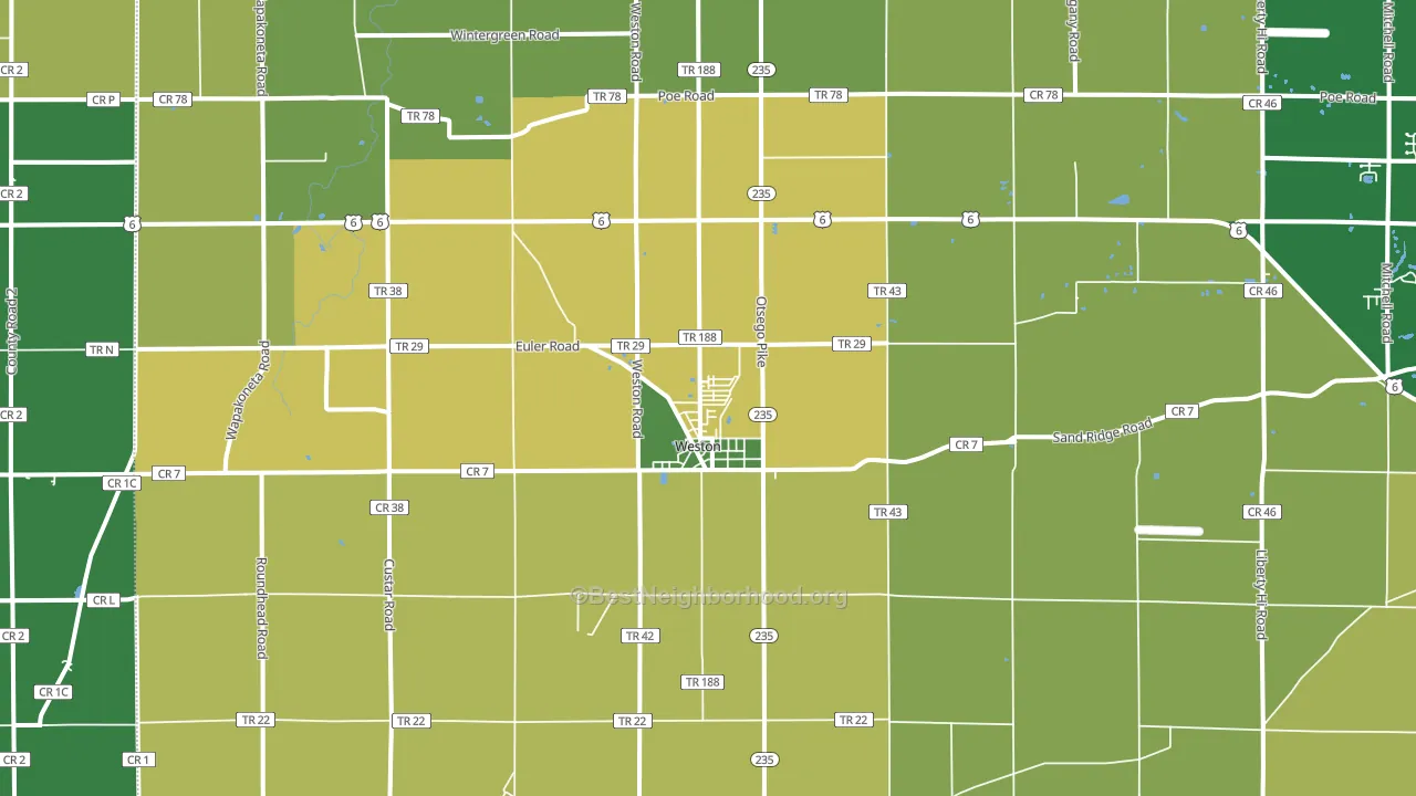 43569, OH block-group voter-turnout map