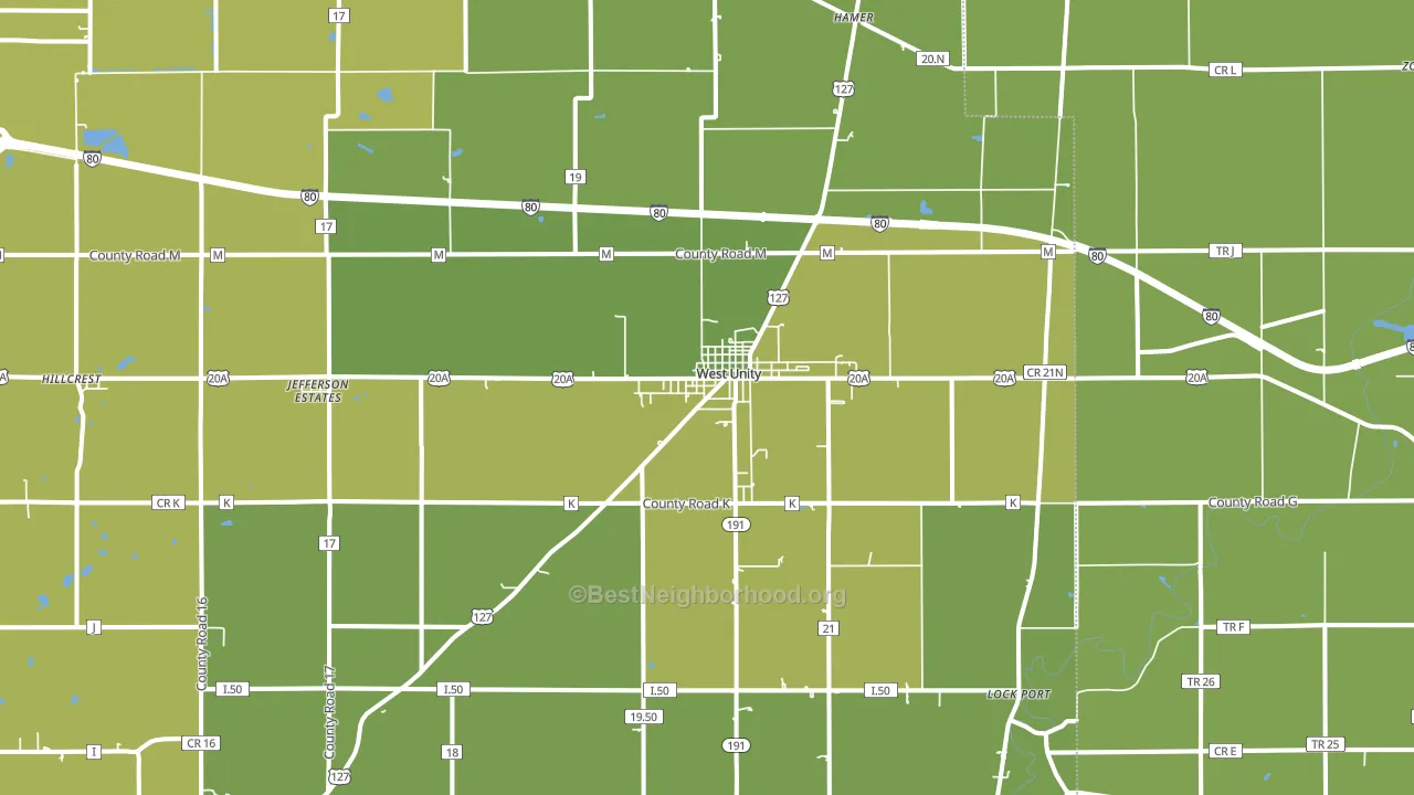 43570, OH block-group voter-turnout map