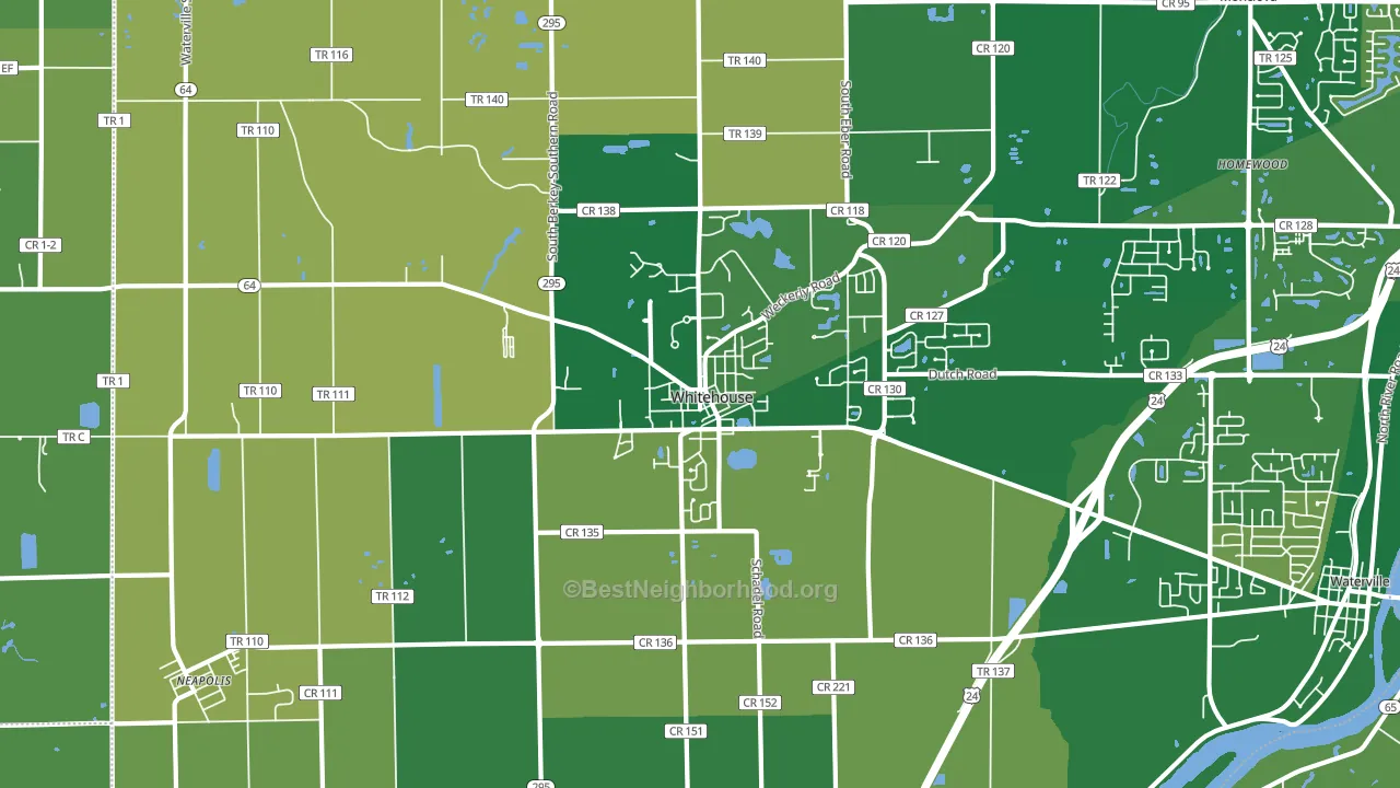 43571, OH block-group voter-turnout map