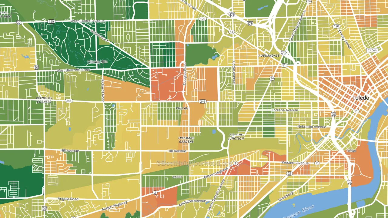43607, OH block-group voter-turnout map