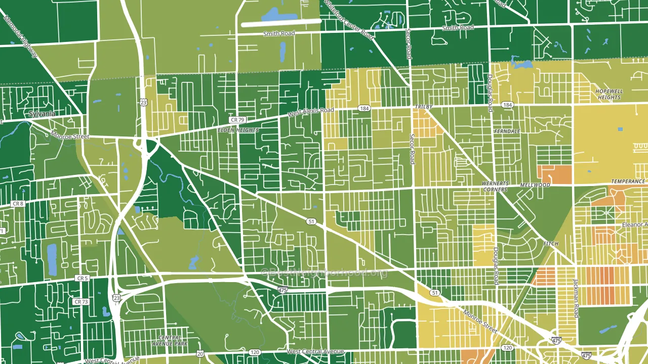 43623, OH block-group voter-turnout map
