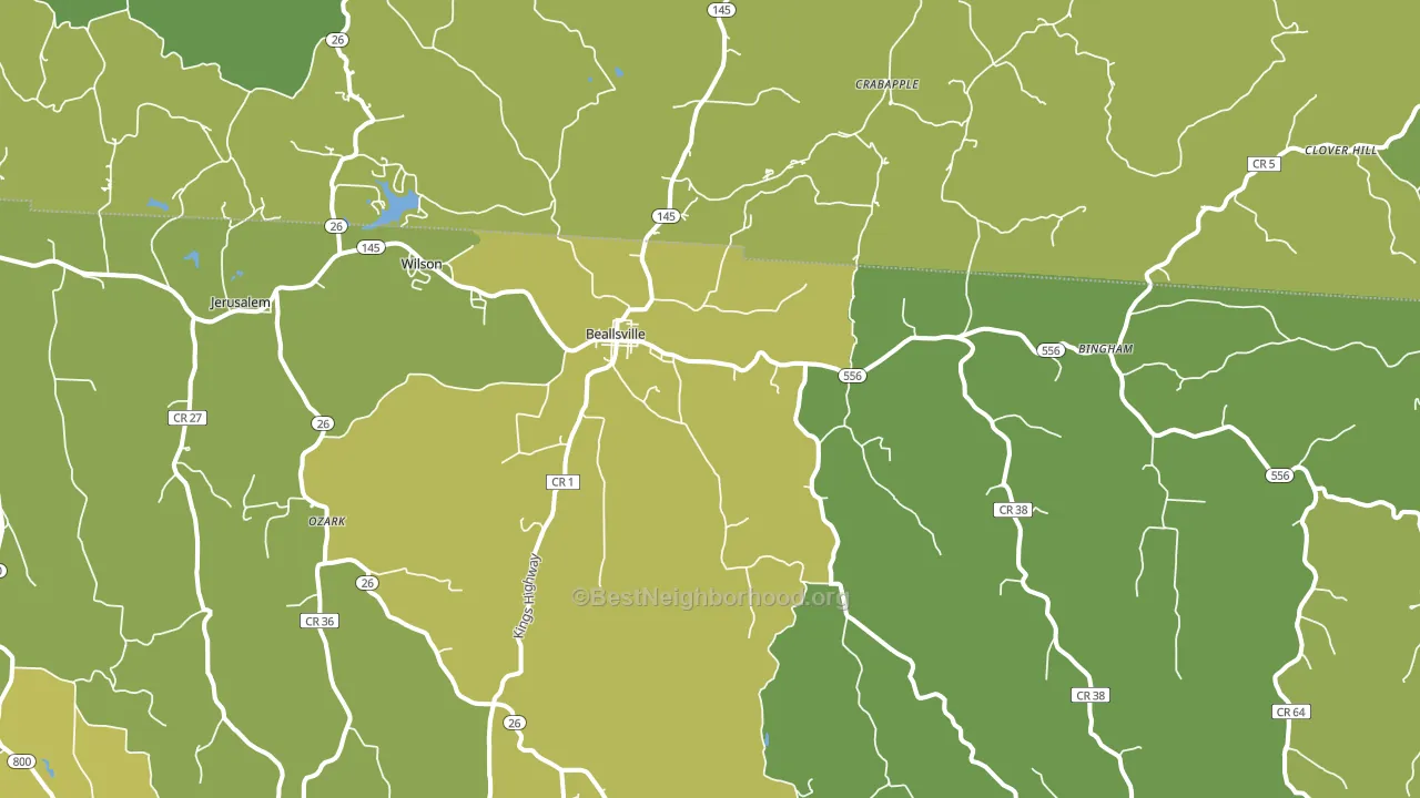 43716, OH block-group voter-turnout map