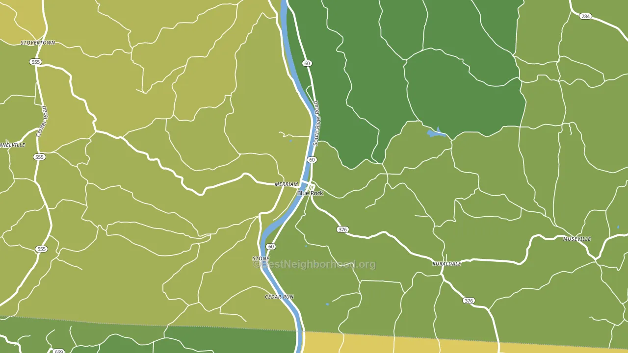43720, OH block-group voter-turnout map
