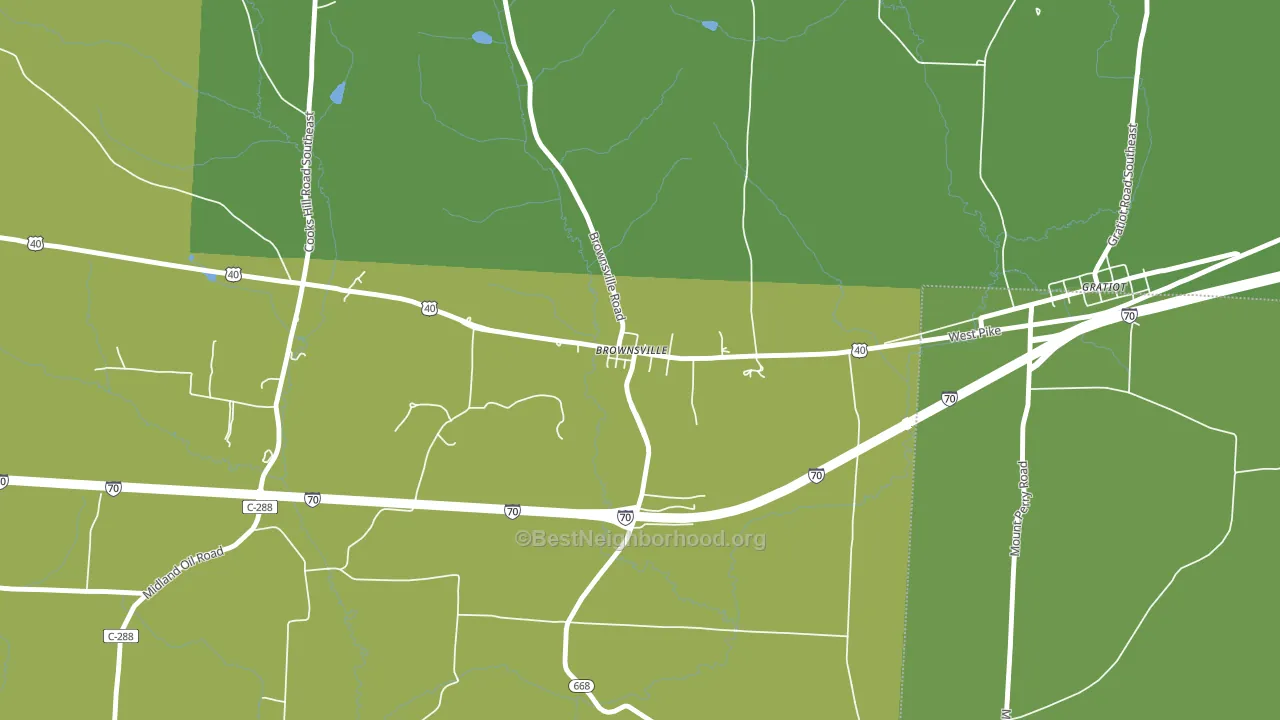 43721, OH block-group voter-turnout map