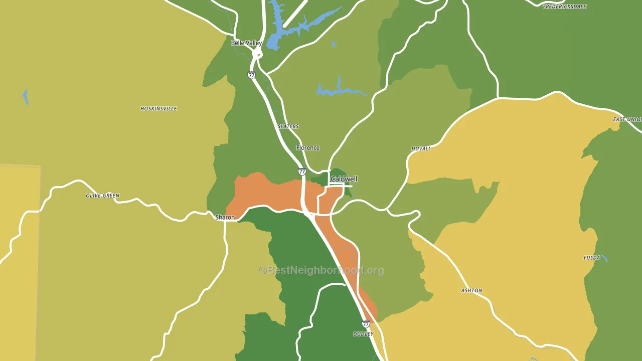 43724, OH block-group voter-turnout map