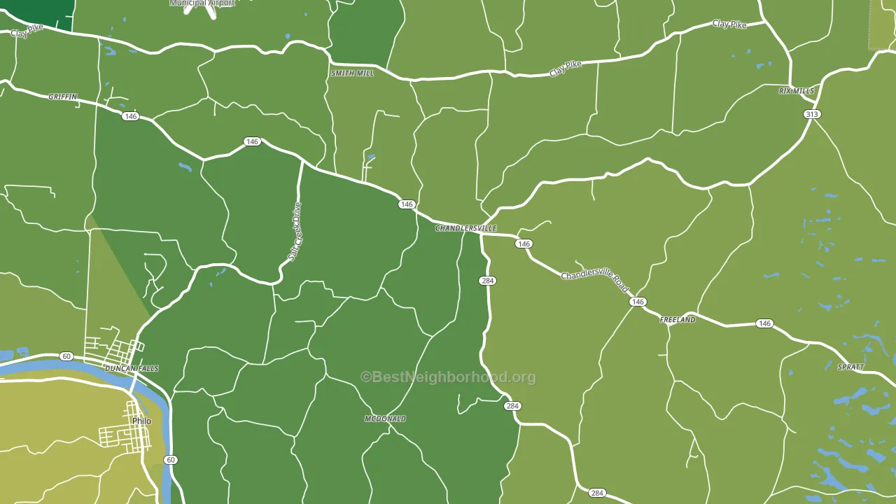 43727, OH block-group voter-turnout map
