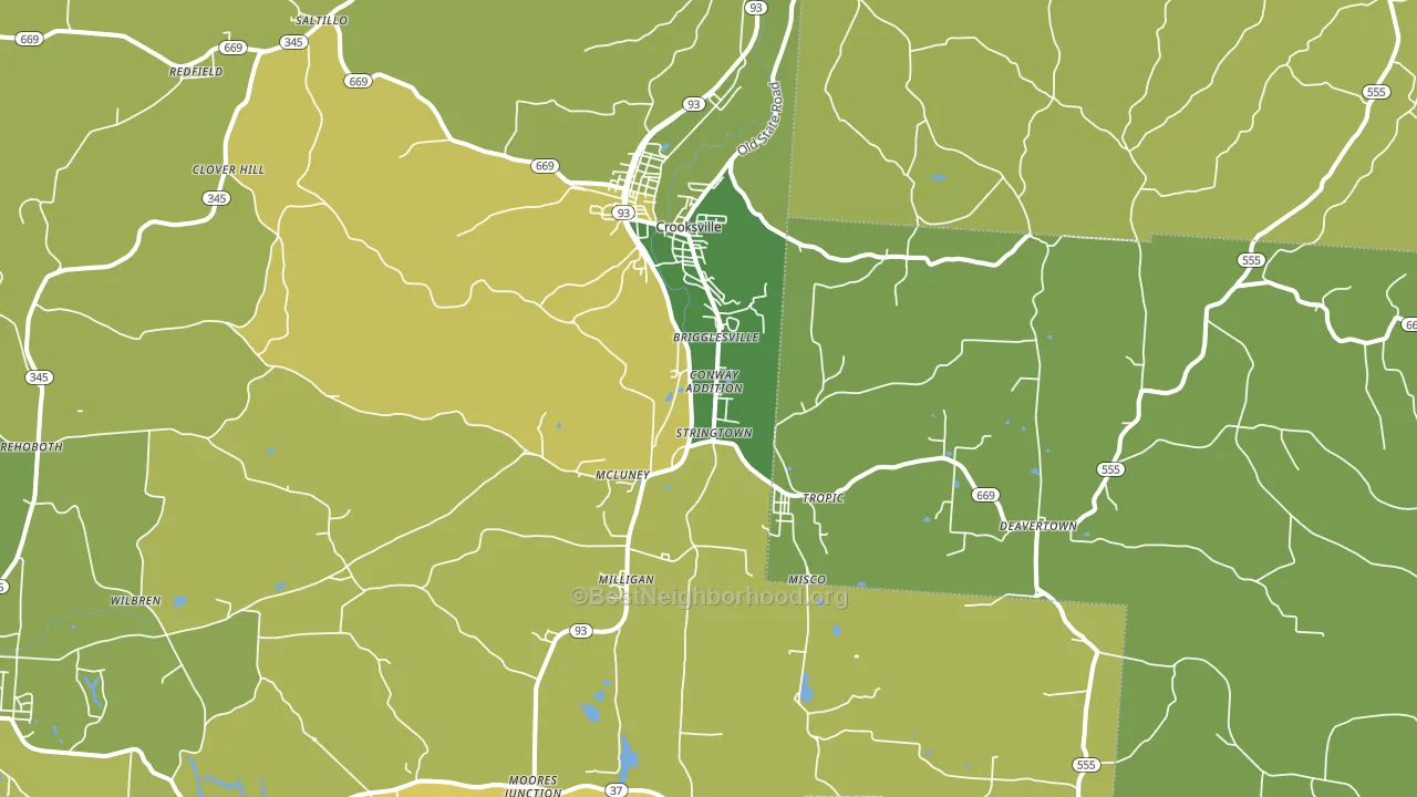 43731, OH block-group voter-turnout map