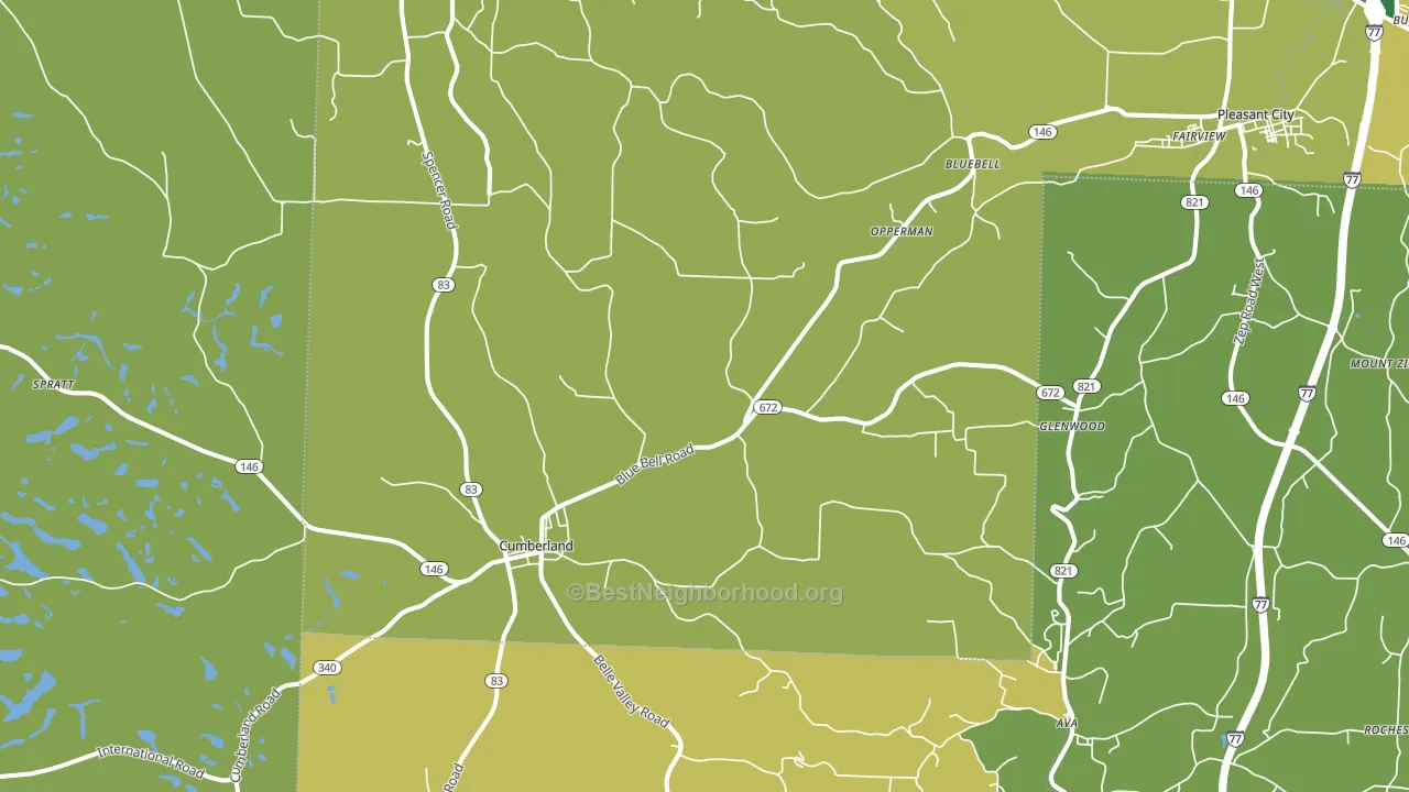 43732, OH block-group voter-turnout map