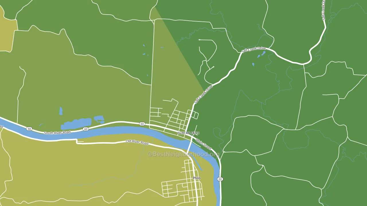 43734, OH block-group voter-turnout map