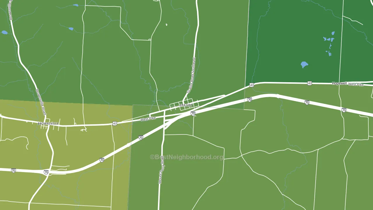 43740, OH block-group voter-turnout map