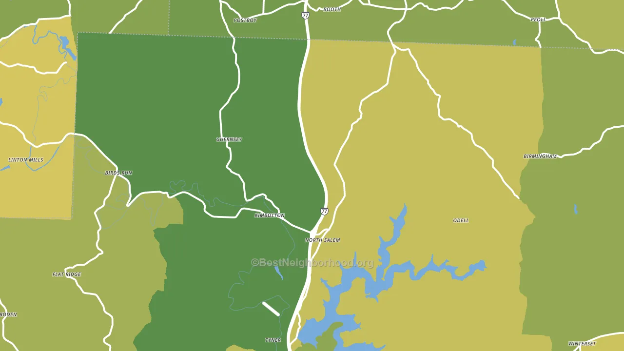 43749, OH block-group voter-turnout map