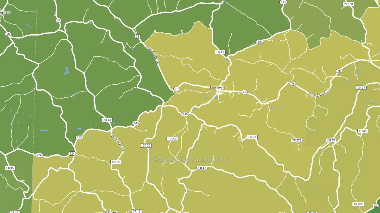 43754, OH block-group voter-turnout map