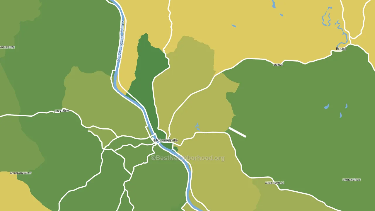 43756, OH block-group voter-turnout map