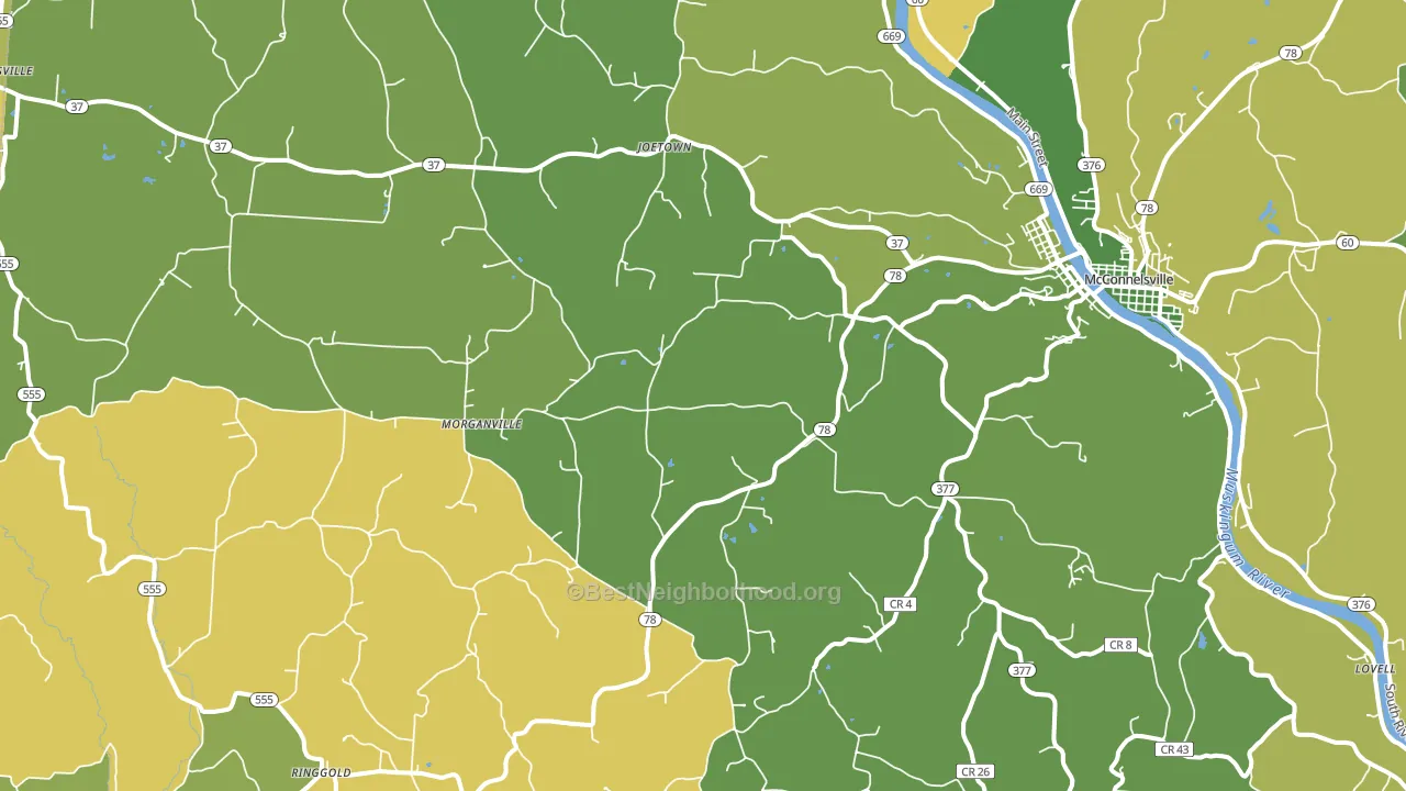 43758, OH block-group voter-turnout map