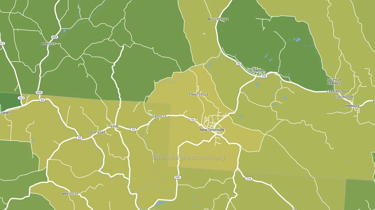 43766, OH block-group voter-turnout map
