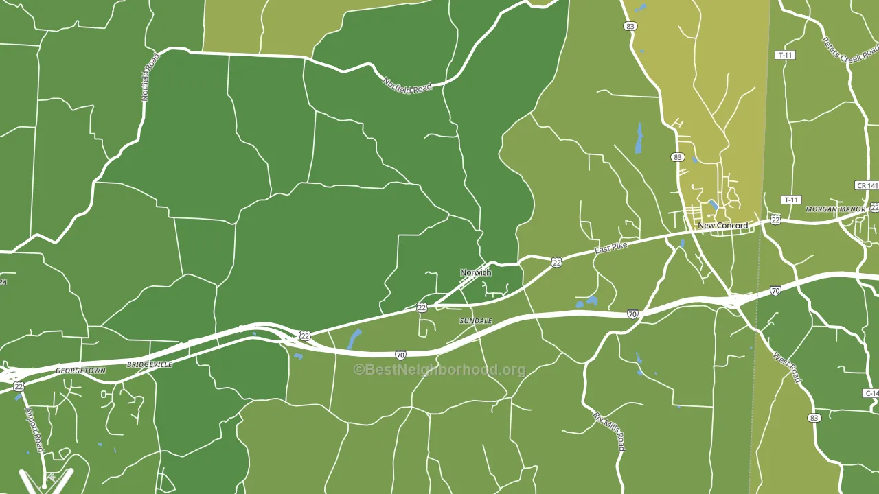43767, OH block-group voter-turnout map