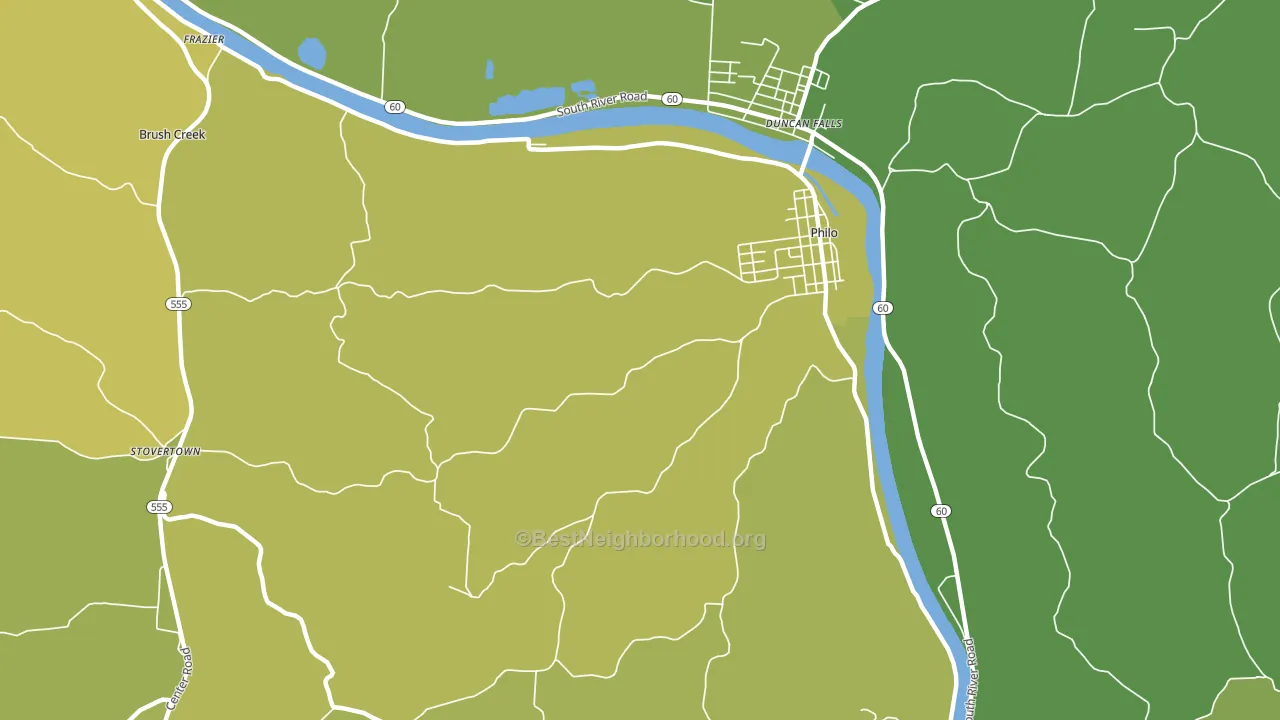 43771, OH block-group voter-turnout map