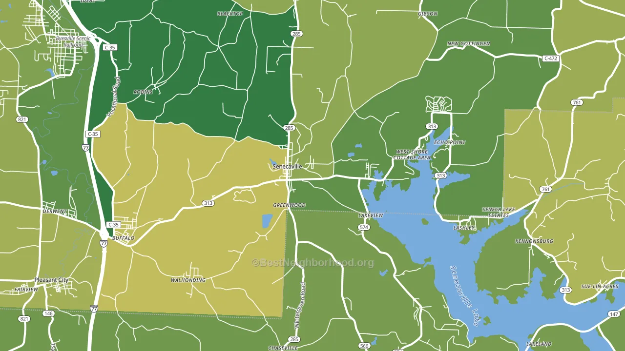 43780, OH block-group voter-turnout map