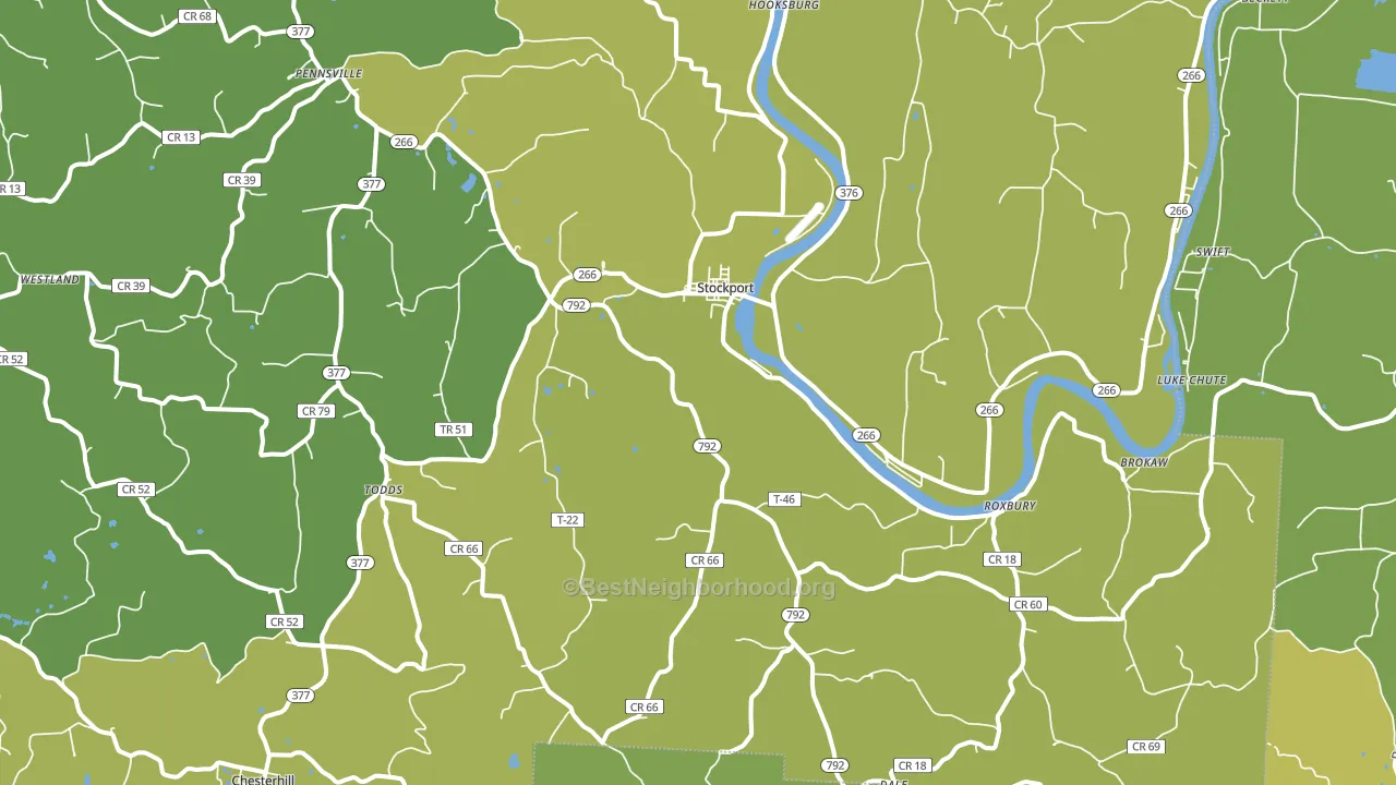 43787, OH block-group voter-turnout map