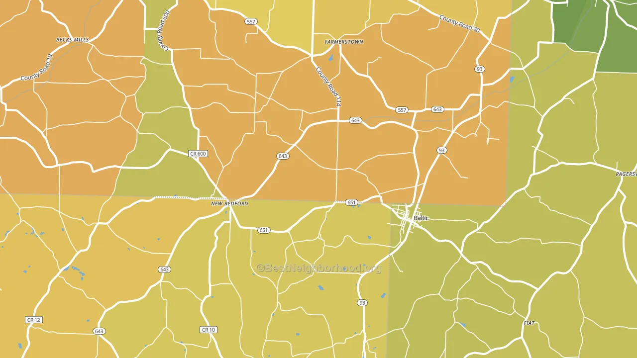 43804, OH block-group voter-turnout map