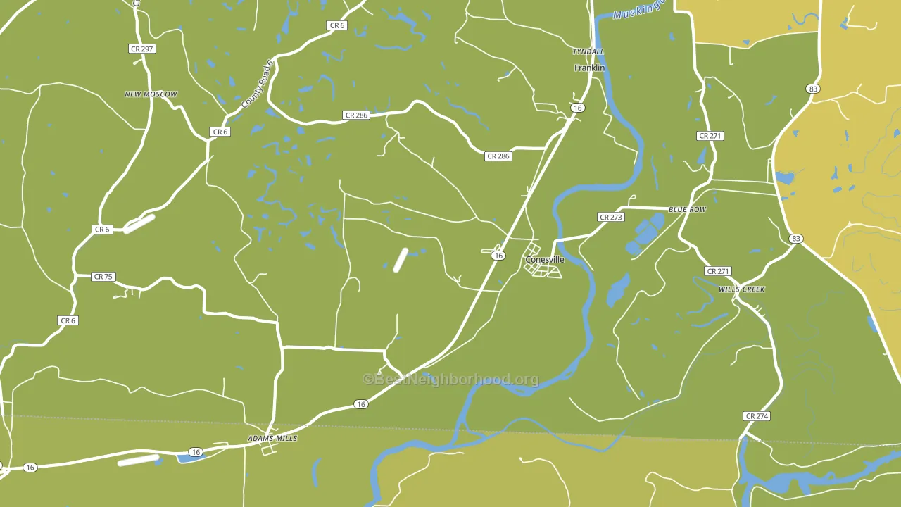 43811, OH block-group voter-turnout map