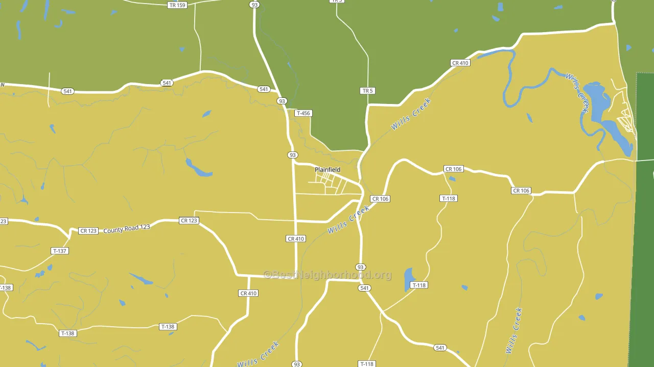 43836, OH block-group voter-turnout map